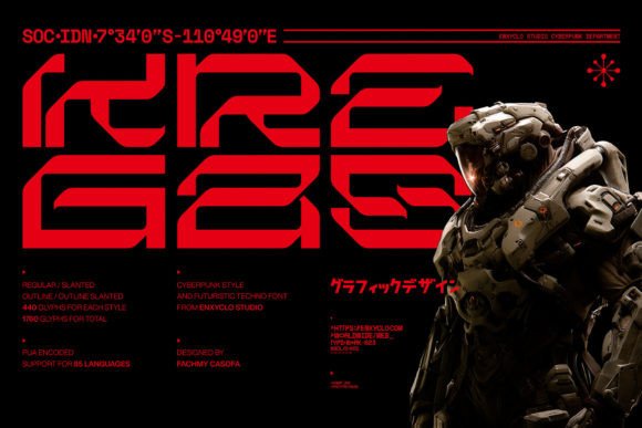 Kregas: A Cyberpunk Font for Bold Digital Campaigns